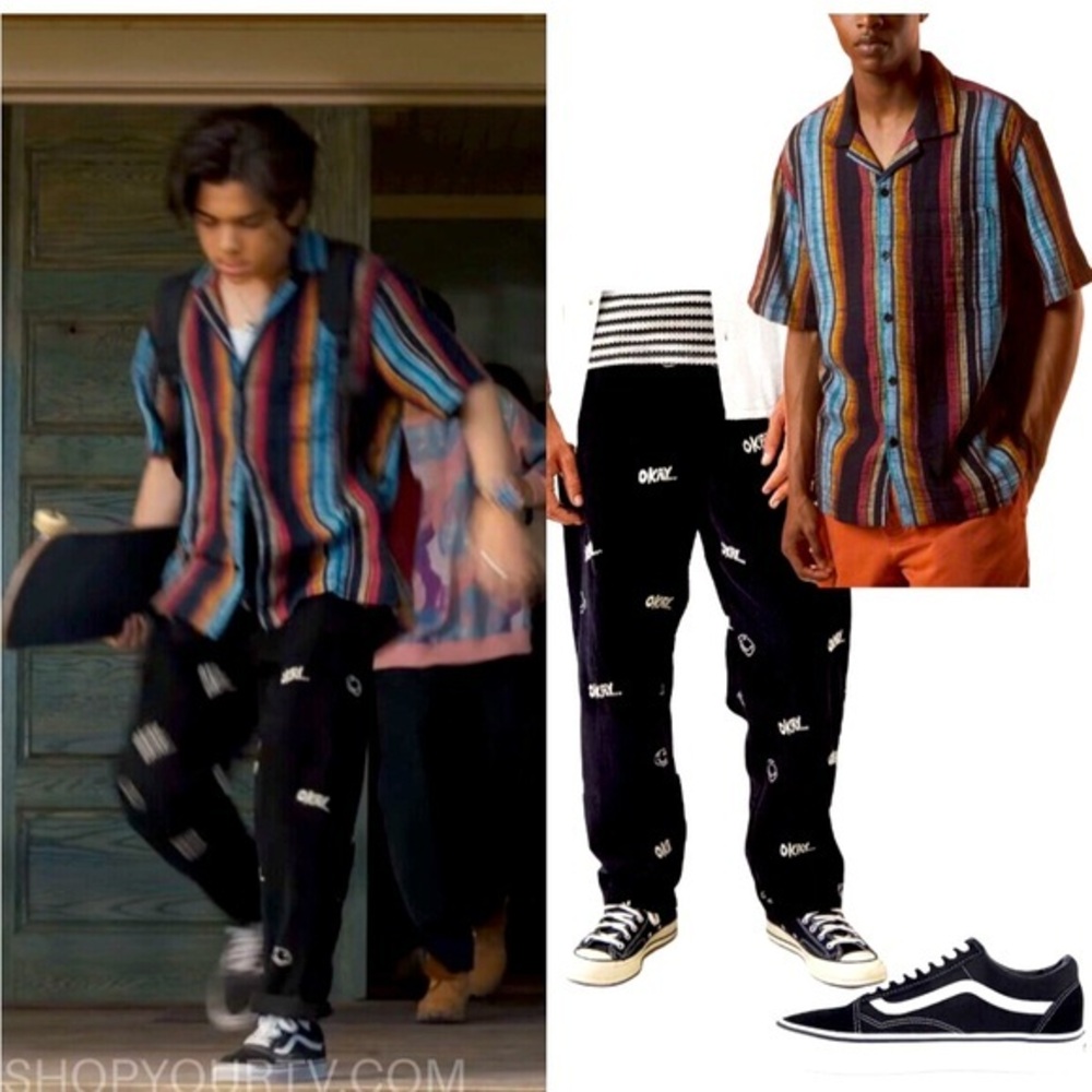 Urban Outfitters Teen | UO Smiley Faces Okay Embroidered Corduroy Trousers
